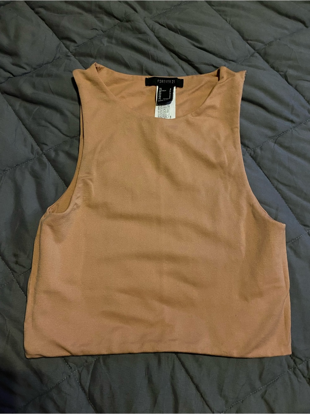 Forever 21 Mauve-Tan Sleeveless Crop Top